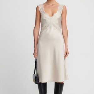 Hansen & Gretel Gray Lace-Trimmed Dress